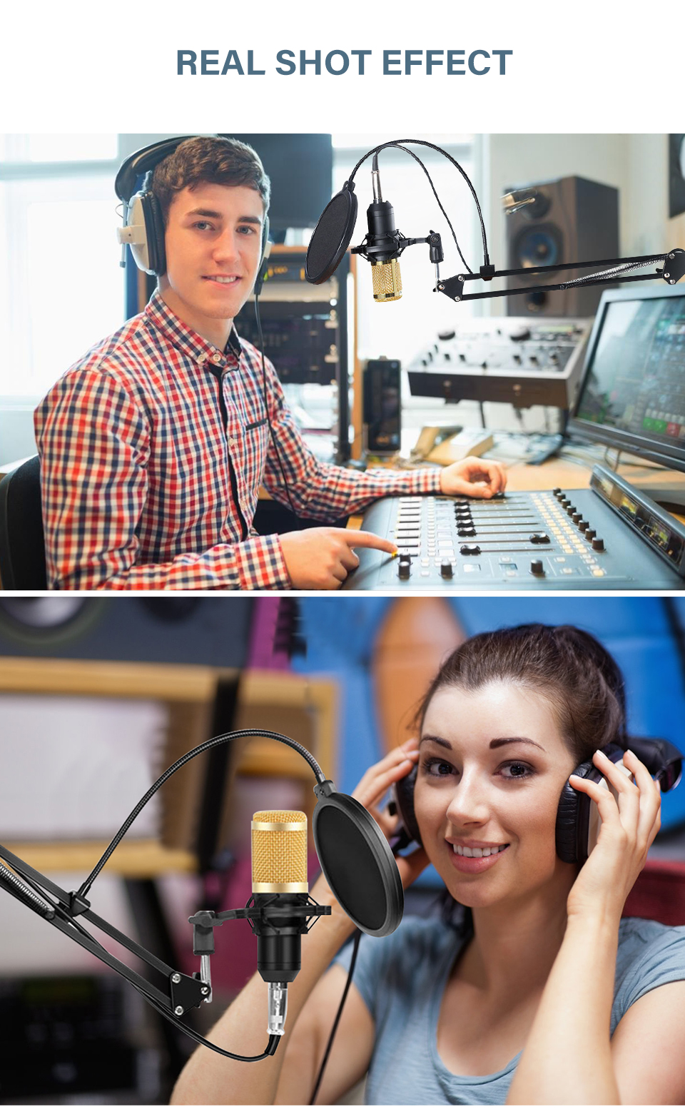 bm 800 Microphone Studio Recording Kits bm800 Condenser Microphone for Computer Phantom Power bm-800 Karaoke mic V8 Sound Card