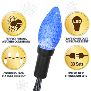 12V ws2811プログラマブルc9 rgb LEDストリングライトクリスマス屋外装飾用 - Product Image 3