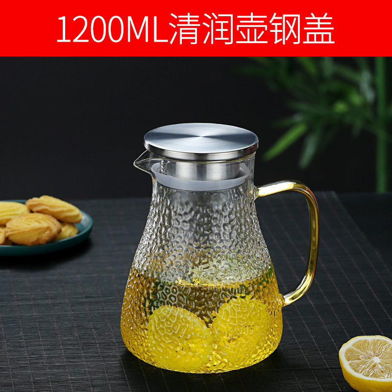 1200ml large patterned teapot with pure steel lid