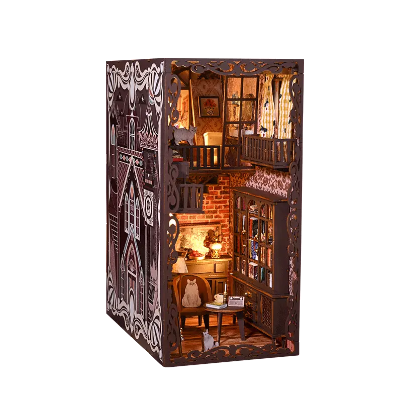 IIE CREATE No.9 Secret Castle II Rompecabezas de madera Libro Nook Kit Casa en miniatura Rompecabezas 3D para adultos