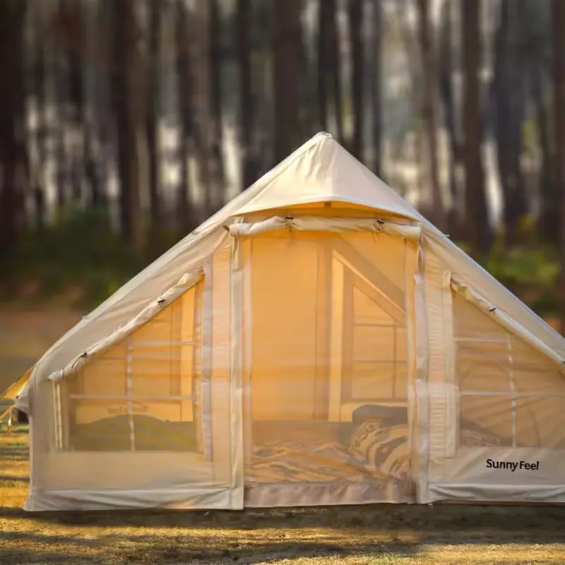 자외선 차단 에어 폴 풍선 글램핑 텐트: 야외 캠핑 모험을 위한 넓고 통기성 쉼터