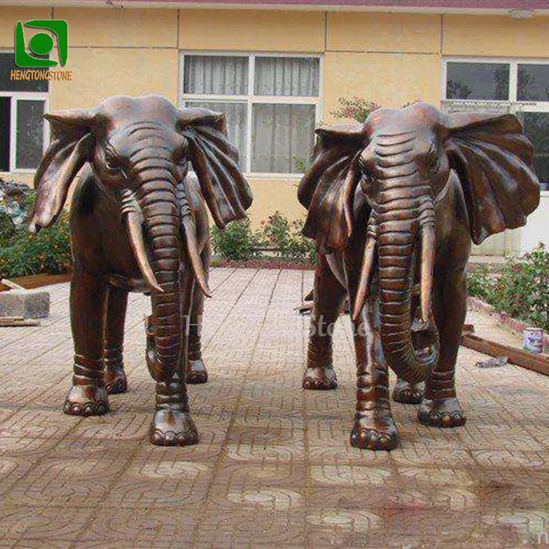 Escultura de elefante para exteriores, escultura decorativa de gran tamaño, fundición de bronce, para caminar