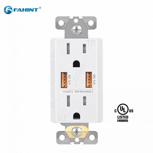 FTR15QC <strong>American</strong> Standard Quick Charge Pd 36w 3.0 Pd 3.0 <strong>Usb</strong> Multi Wall <strong>Socket</strong> <strong>Usb</strong> Type c Port Wall <strong>Socket</strong> with Usbquick Charge - Product Image 2