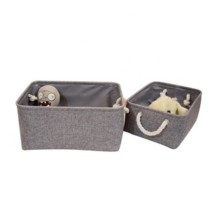 Đóng Mở Thoáng Khí Vải Lanh Lưu Trữ Giỏ Vuông EVA Polyester Vải Với Có Thể Gập Lại Tính Năng Cho Tạp Chí Cổ - Product Image 1