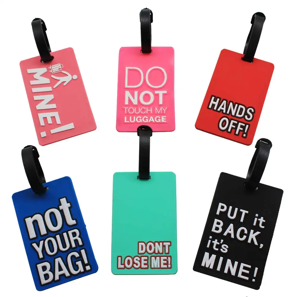 Personalized 3d Logo Soft Pvc Rubber Luggage Tag Silicone Letter Luggage Name Tags Suitcase Identification Tag