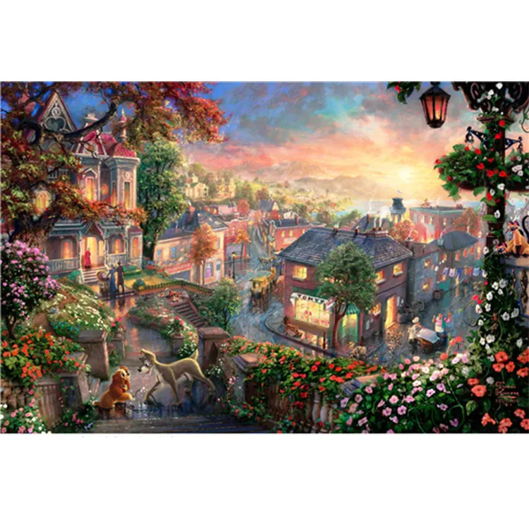 Nuovo 1000 pezzi di carta puzzle di piano di puzzle di paesaggio solo bello di animazione di puzzle