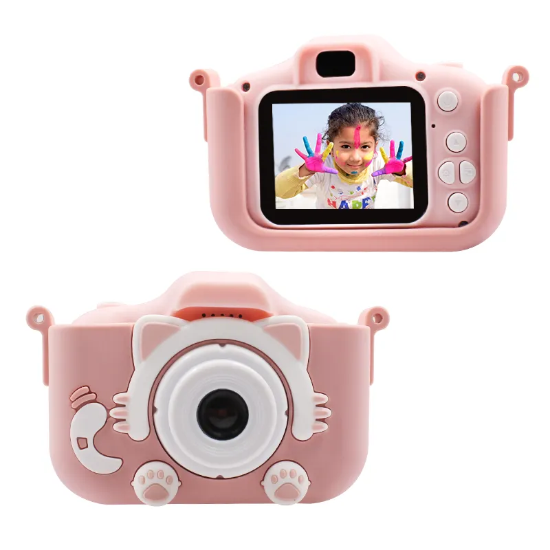 Kamera Anak Kartun Lucu 2.0 Inci IPS, Kamera Depan dan Belakang 20MP Kamera Ganda untuk Mengambil Anak Kamera Video Game untuk Anak-anak