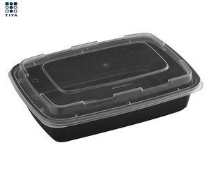 Recipiente de plástico descartável retangular para alimentos <span class=keywords><strong>PP</strong></span>, recipiente de plástico para moldagem por injeção Tiya com tampas