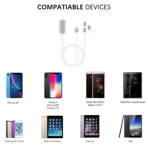 适用于iPhone iPad安卓的3合1高清电视转换器适配器高速高清插头和转换器