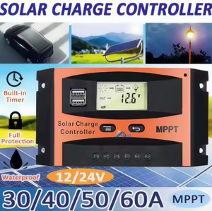 AT60 50A 12/24V AUTO Controlador de carga solar PWM Producto de alta eficiencia para sistemas solares - Product Image 5