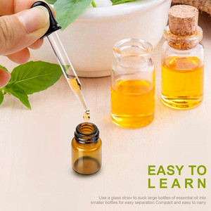 化粧品包装容器ミニアンバーガラスバイアルエッセンシャルオイル用香水1ml 2ml 5ml点眼剤用ドロッパーシール - Product Image 3