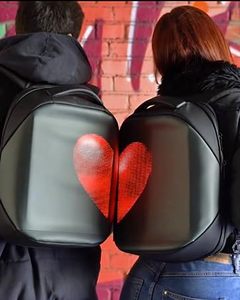 Smart App <span class=keywords><strong>Program</strong></span> LED-Rucksack mit buntem LED-Schild und programmier barer DIY Laptop Daypack Bag 96*128 Punkte