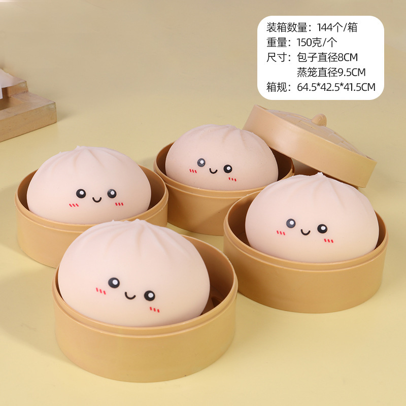 White expression bun + steamer