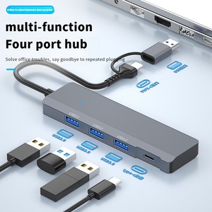 定制四合一笔记本电脑扩展坞<span class=keywords><strong>USB</strong></span> <span class=keywords><strong>3.0</strong></span>多功能集线器type-c/<span class=keywords><strong>USB</strong></span>接口2-in-1