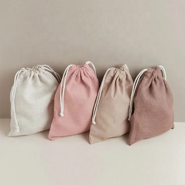 Eco Vriendelijke Mousseline Katoen Linnen Gift Kleine Pouch Aangepaste Canvas Tasje