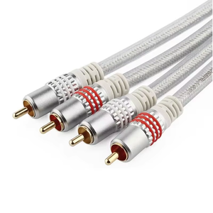 Ngành công nghiệp ưu đãi RCA cáp âm thanh nhôm lá mỏng che chắn đóng hộp Đồng dệt lưới màu đỏ trắng Màu cáp âm thanh cho loa - Product Image 2
