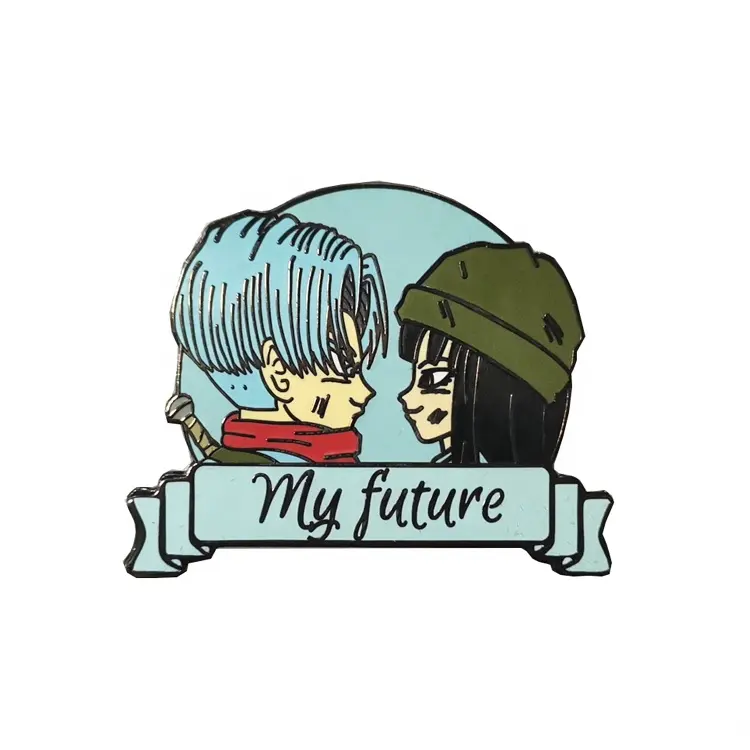 Pin de esmalte chino de alta calidad de diseño gratuito Fabricantes MI FUTURO Pin de esmalte duro para pareja como regalo