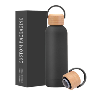 Cá nhân wasserflasche AUS edelstahl MIT bambus Deckel Thermo thể thao trinkflasche MIT Logo lông Kinder und erwachsene - Product Image 1