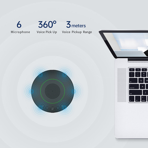 Wedoinnov Конференц-телефон с 6 Mics Hi-Fi динамиком 8 часов автономной работы, совместим с ведущими платформами и программным телевидением - Product Image 4