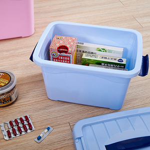 Caja de almacenamiento de plástico apilable, contenedor organizador con tapa duradera para uso doméstico