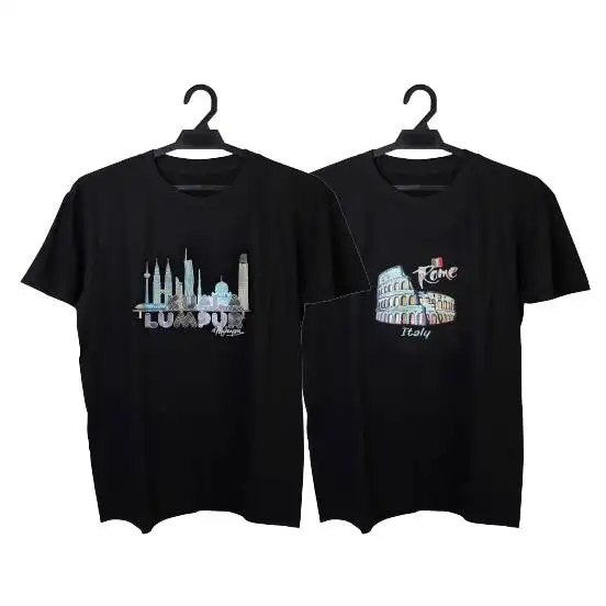 T-shirt da turismo personalizzata con disegni alla moda di qualità Premium con stampa 3D all'avanguardia punti di riferimento dall'aspetto unico skyline della città