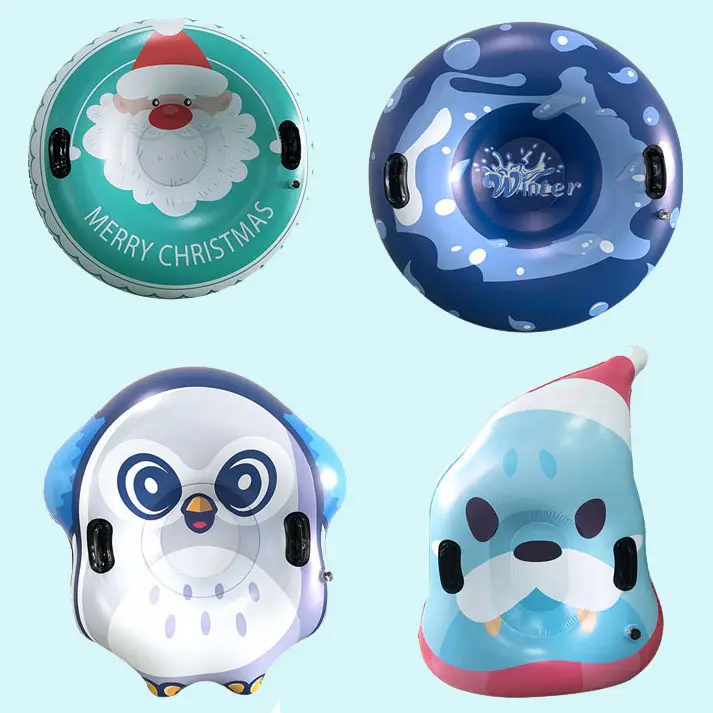 Trineo inflable de nieve para niños y adultos, diseño de Navidad, Impresión de tubo de nieve, nuevo diseño