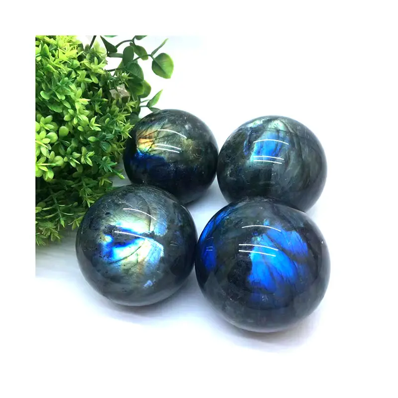 Bolas de cristal de labradorita pulidas para decoración, piedras naturales curativas, 5CM, venta al por mayor