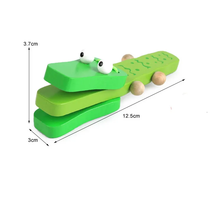 Orff mignon crocodile castagnettes Instrument de musique jouets enfants en bois hochet jouets en bois jouet montessori