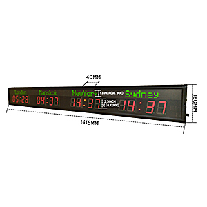 Zhong Xiao Xiao Große digitale LED-Wanduhr für den Innenbereich 4 Zeitzonen Welt Mehr zonen uhr Elektrische Nadel anzeige Industrieller Timer - Product Image 2