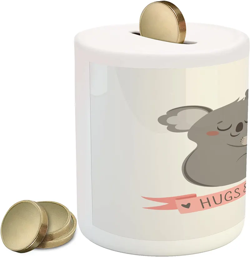 China factory wholesale DIY Piggy Bank White Sublimation Money Bank Ceramic Coin Storage Can Christmas Gift for kids