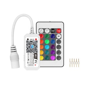 24 клавиши мини умный контроллер Wi-Fi DC5-24V светодиодный контроллер светодиодных лент RF RGB/RGBW контроллер Wi-Fi беспроводной телефон управления для 5050 светодиодные ленты на базе IOS и Android - Product Image 1