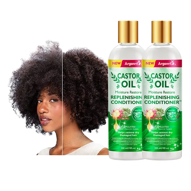 Óleo castor preto para nutrir, adiciona um condicionador de cabelo encaracolado brilhante, produtos orgânicos para cuidados com o cabelo, relaxador para o cabelo da natureza