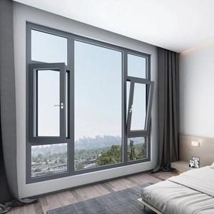 KT110 High-quality Aluminum Sliding <strong>Window</strong> with Three-layer Glass Explosion-proof and Hurricane-resistant Ventanas Antiruido.