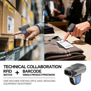 NETUM RF Mini Wearable RFID BT Wireless Ring Barcode Scanner Portable 1D 2D QR Code Reader Finger Scanners <span class=keywords><strong>for</strong></span> Stock Management - Product Image 4