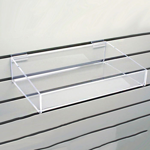 Slatwall hình chữ nhật rõ ràng Acrylic hiển thị Kệ khay cho cửa hàng trong suốt Acrylic hiển thị Rack cho hàng hóa nhỏ - Product Image 1