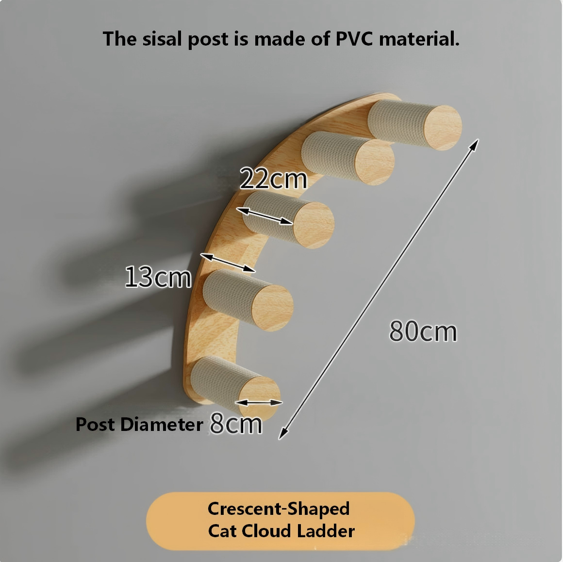 Échelle de nuage de chat en forme de croissant