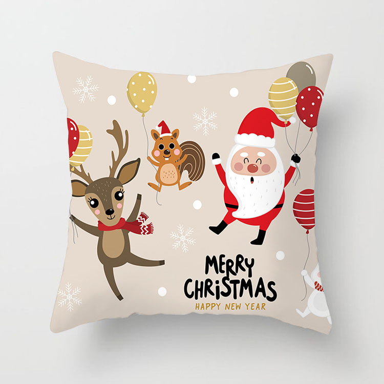 Factory Direct Nordic Style Cushion Cover Custom Christmas Deer Print Cushion Cover
