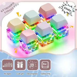 พวงกุญแจฟิดเจ็ตสำหรับคีย์บอร์ดพร้อมไฟ LED พวงกุญแจของเล่นบรรเทาความเครียด - Product Image 4