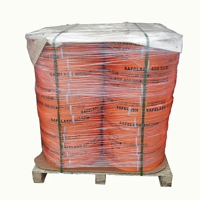 โพลีเอสเตอร์ 100% 50 มม. * 100 M Webbing ที่กำหนดเองสีส้ม Cargo Lashing สายรัด