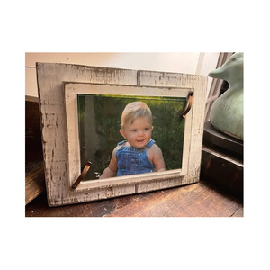 4x6 ve 5X7 fotoğraflar için rustik sıkıntılı resim çerçevesi. Ayağa kalk veya duvara asmak - Product Image 4
