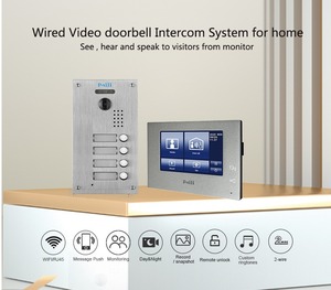 Multi-<strong>apartment</strong> Tuya Villa Doorphone <strong>Intercom</strong> with Wifi 4 <strong>Apartments</strong> Muti-function Video Interphone Security <strong>Intercom</strong> <strong>System</strong> - Product Image 2