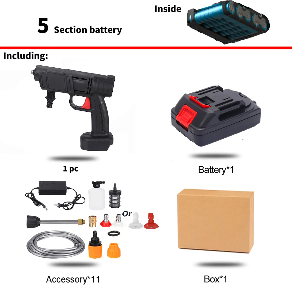 1 batterie 5 sections