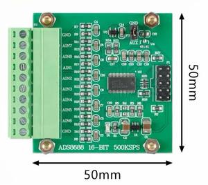 ADS8688 Módulo de conversión analógica a digital de 16 bits de adquisición de datos 500kSPS entrada bipolar única SAR/ADC de 8 canales