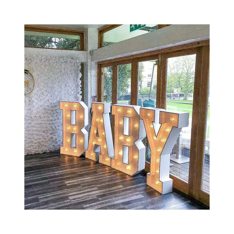 Fabbrica su misura 4ft grande gigante light up lettere Mr Mrs Oh Baby Love 4ft tendone lettera per la decorazione di eventi di nozze