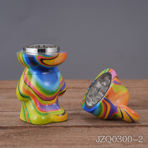 新款四层金属暴力熊药草研磨机混色水转印个性流体熊烟草研磨机