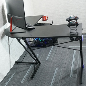 Mesa de juegos para ordenador en forma de L, soporte de Monitor grande de esquina redonda, escritorio de Pie ajustable para Pc - Product Image 3