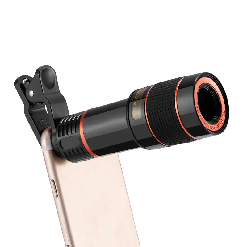 12x ซูมกล้องออปติคอลเทเลโฟโต้กล้องโทรทรรศน์เลนส์ผู้ถือสำหรับโทรศัพท์มือถือเลนส์ยาวโฟกัส
