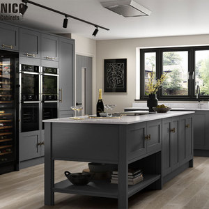 Nicocabinet tủ bếp hiện đại phong cách hiện đại Shaker khung hẹp hơn xu hướng dẫn Marlow bão grey rắn Laminate đá cẩm thạch - Product Image 1