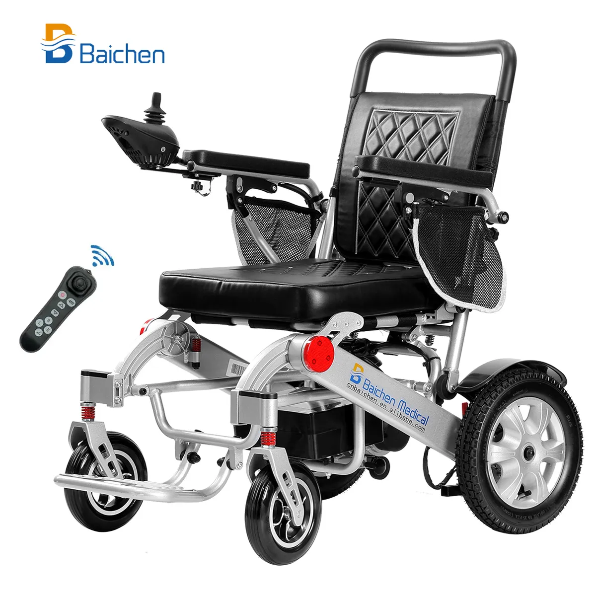 Fauteuil roulant électrique en aluminium Fauteuil roulant électrique léger Fauteuil roulant inclinable pour handicapés