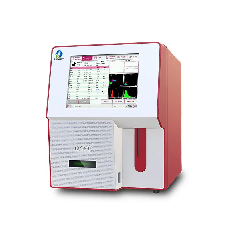 Equipamento de laboratório EUR PET Analisador de sangue veterinário Analisador bioquímico totalmente automático Analisador de química do sangue